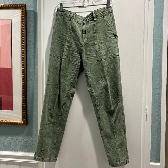 Anthropologie Green Cropped Pants - Picture 2 of 12